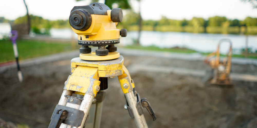 survey instrument - demonstrating site measurement. 