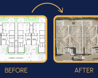 before and after a development in Fulham gardens.