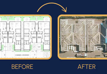 before and after a development in Fulham gardens.